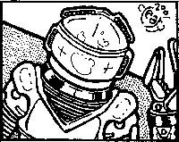 Robot waving hand/claw; by Randy Cleary